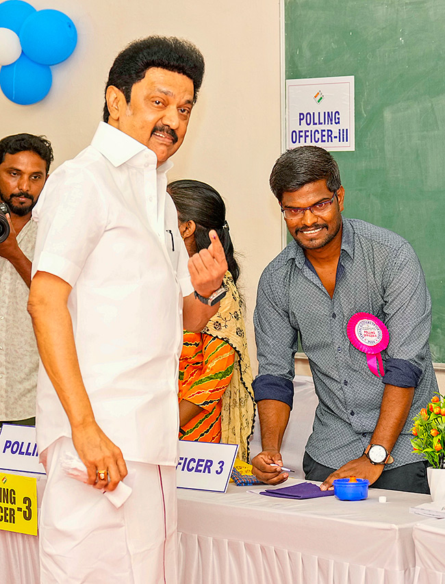 Celebrities Casted Lok Sabha Elections 2024 in Chennai - Sakshi