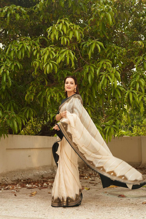 Dia Mirza Rekhi Shines Like A Queen In White Saree - Sakshi