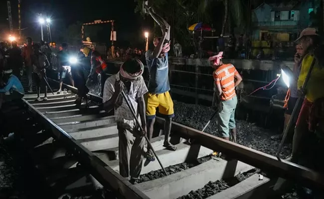 Odisha Train Accident: Track Restoration Work Going On War Footing - Sakshi