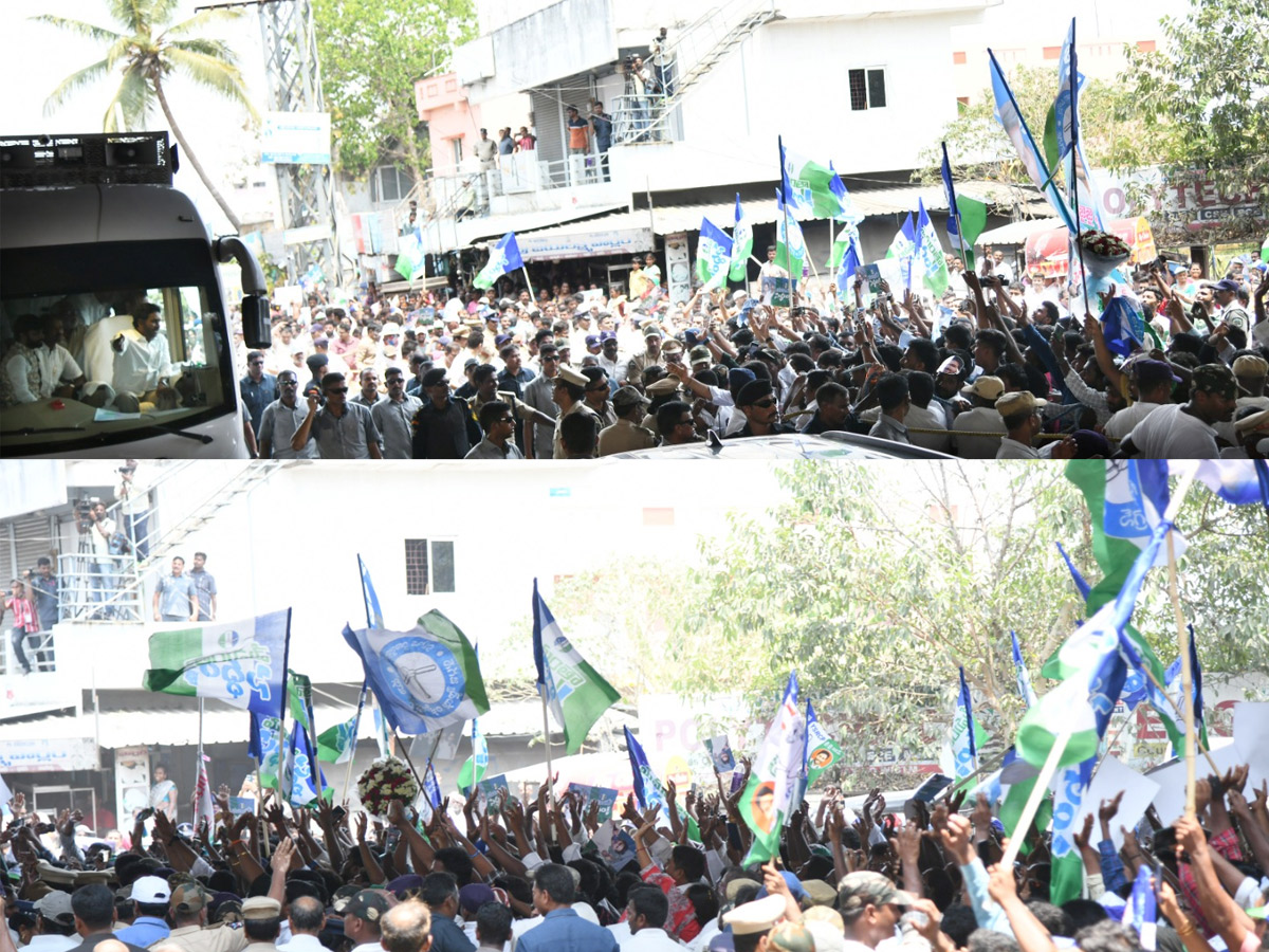 Grand Welcome to CM Jagan Memantha Siddham Bus Yatra at Visakhapatnam Photos - Sakshi14