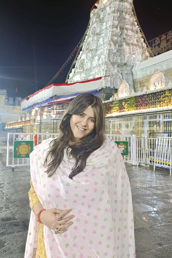 Bollywood Producer Ekta Kapoor Spotted At Tirumala Temple With Friend Photos - Sakshi
