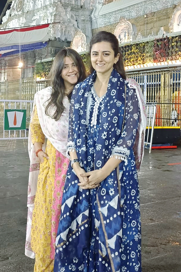 Bollywood Producer Ekta Kapoor Spotted At Tirumala Temple With Friend Photos - Sakshi
