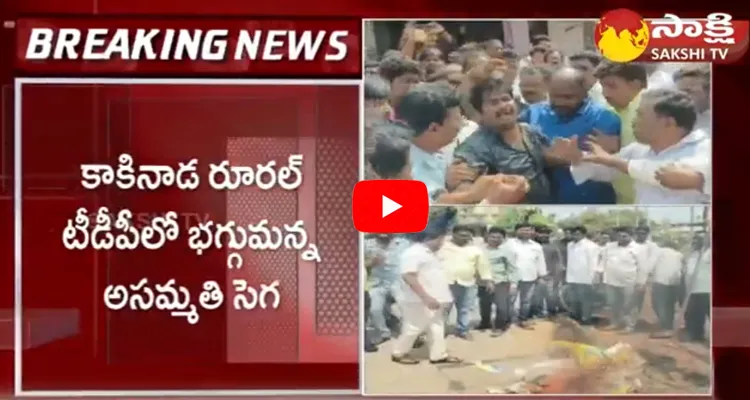 TDP Leaders Protest Against Chandrababu In Kakinada